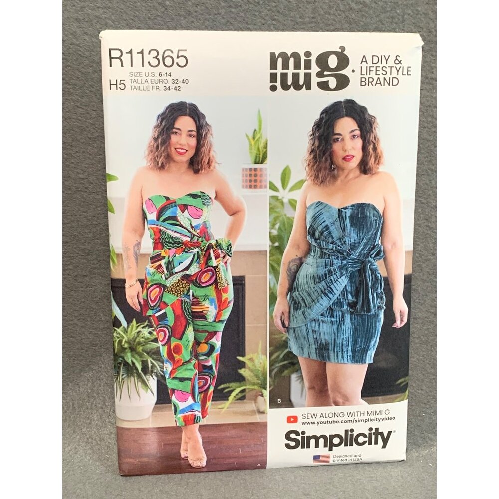 Simplicity Mimi G Pattern R11365 Strapless Jumpsuit & Mini Dress Sizes H5 (6-14)